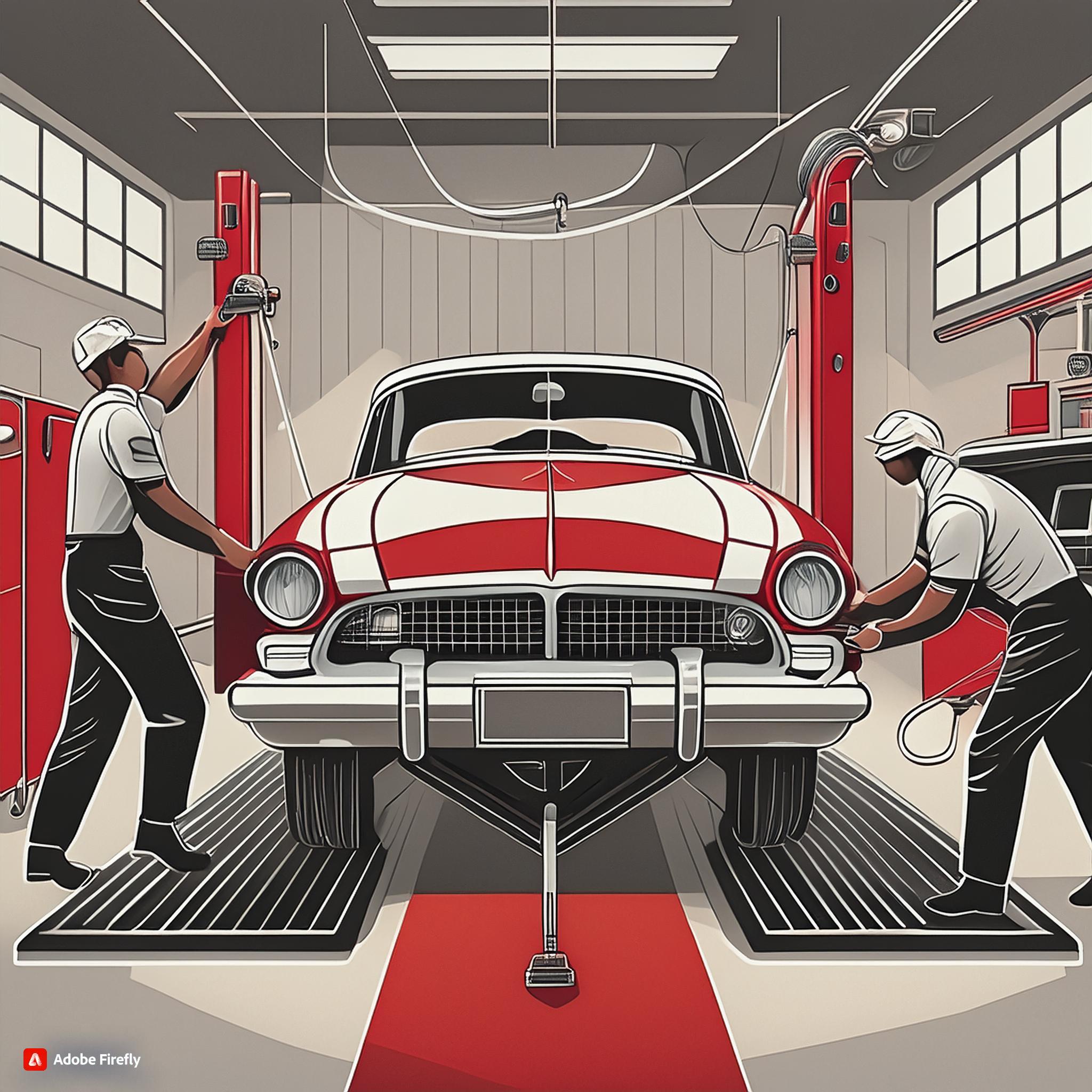 A car being serviced